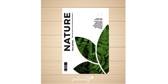 Nature magazine cover template with photo Vector