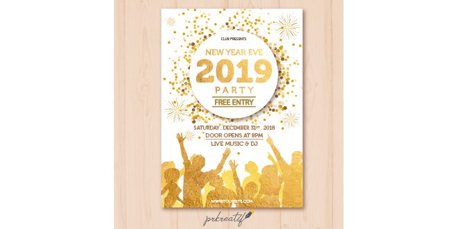 New year 2019 party banner Vector