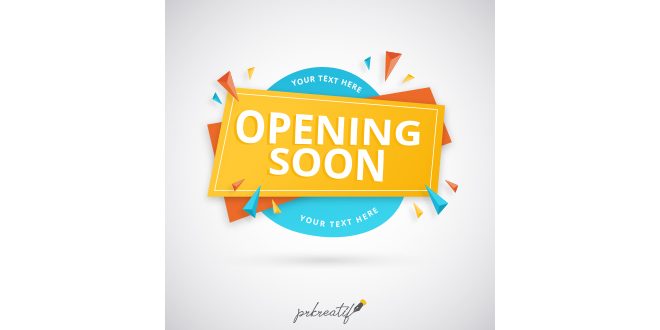 Opnening soon composition with flat design Vector
