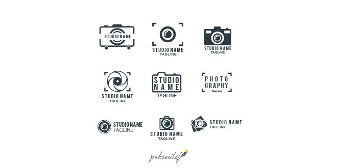 Photography studio logo template Vector