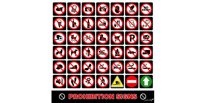 Prohibition signs Vector