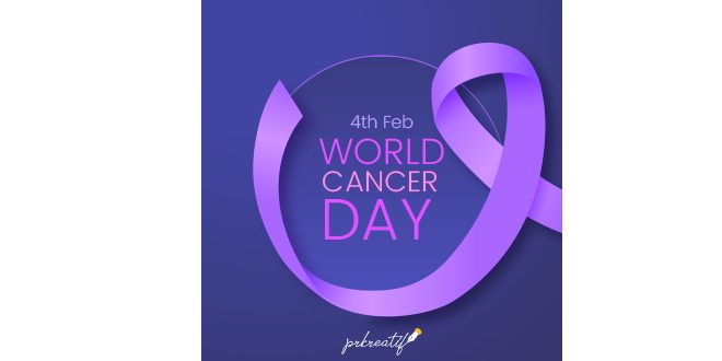 Realistic world cancer day background Vector