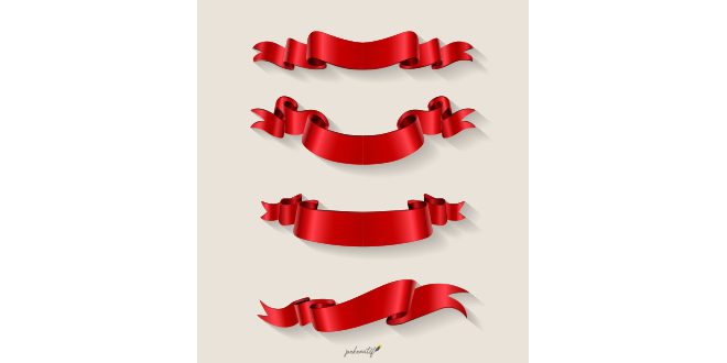 Red ribbons collection Vector
