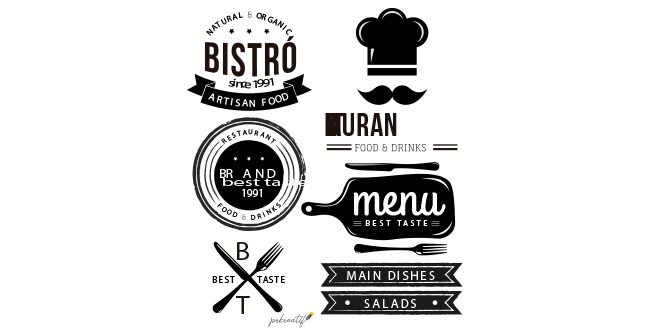 Restaurant logo collection Vector
