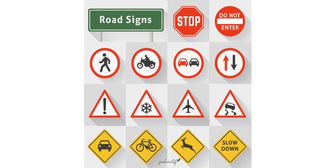 Road signs collection Vector