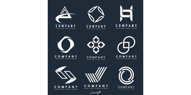 Set of company logo design ideas vector Vector