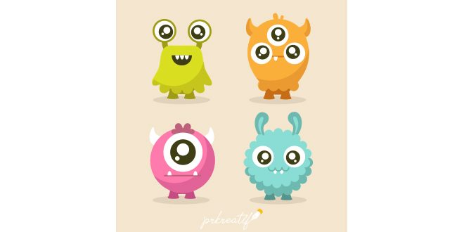 Set of cute monsters character Vector