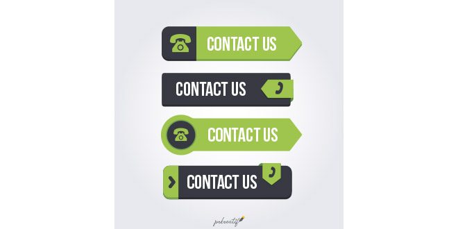 Set of green contact buttons Vector