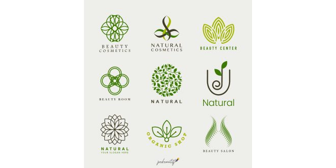 Set of natural cosmetics logo vector Vector