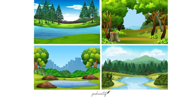 Set of nature backgrounds Vector