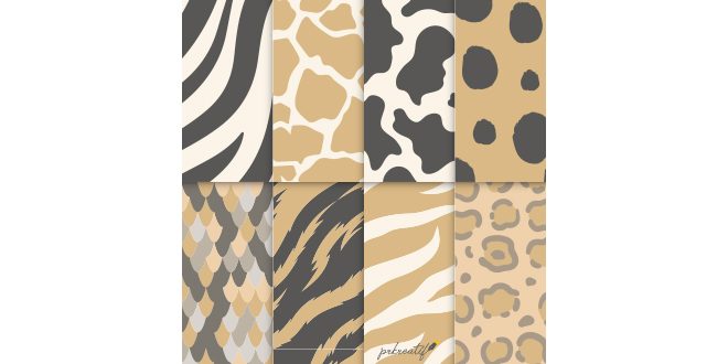 Set of seamless animal print pattern Vector