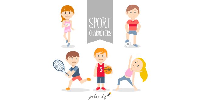 Sporty character collection Vector