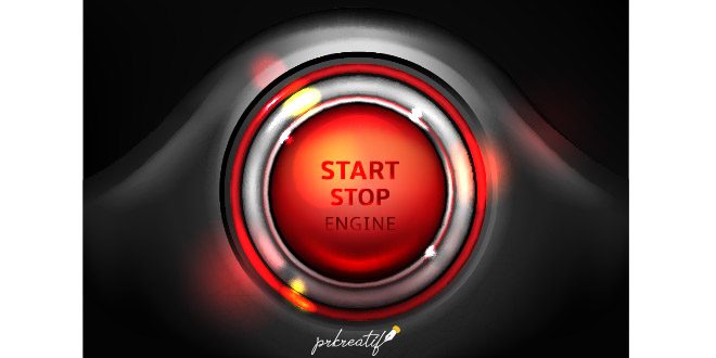 Start and stop car engine ignition button illustration Vector