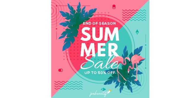 Summer sale background with beach elements Vector