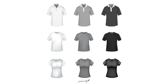 T-shirt in white, grey and black for men and women Vector