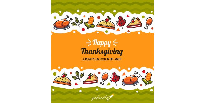 Thanksgiving Day Background Flat Design Vector