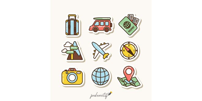 Travel element collection with flat design Vector