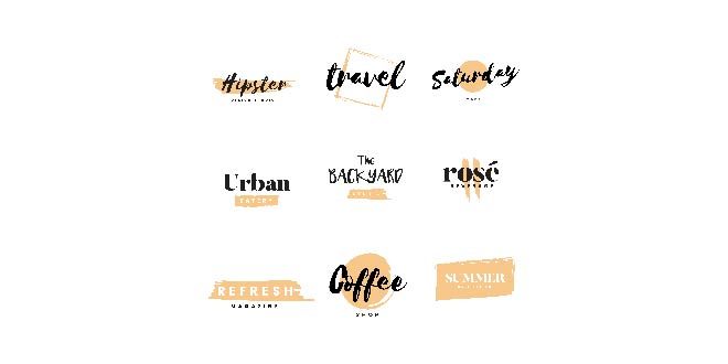 Collection of logos and branding vector Free Vector