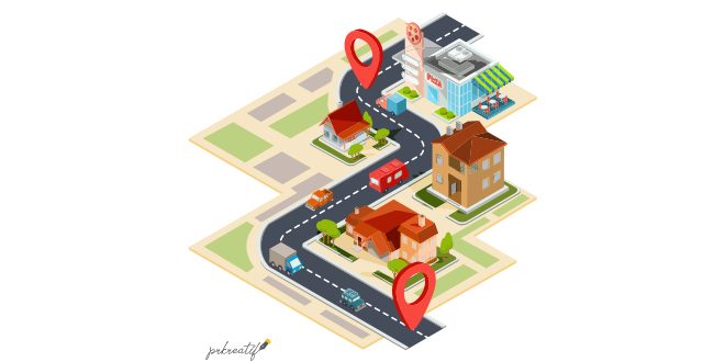 Vector illustration of the navigation map with gps icons Vector