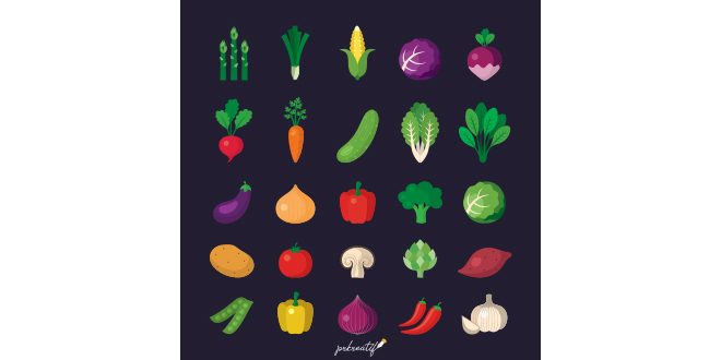 Vegetable Icons Collection Vector