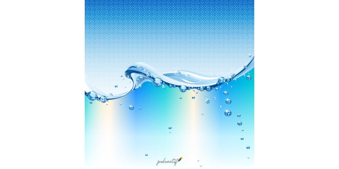 Water waves with drops Free Vector