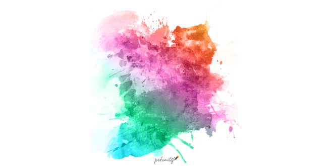 Watercolour splatter in rainbow colours Vector