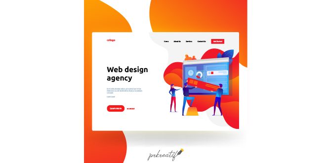 Web design agency landing page Vector