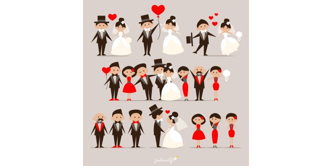 Wedding couples pack Vector