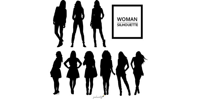 Women silhouettes in casual clothes Vector