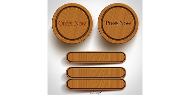 Wooden buttons collection Psd