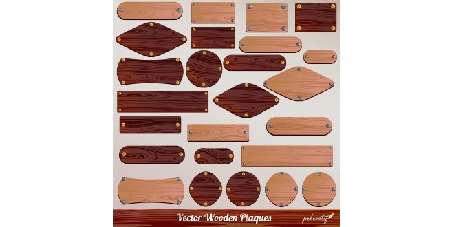 Wooden plaques collection Vector