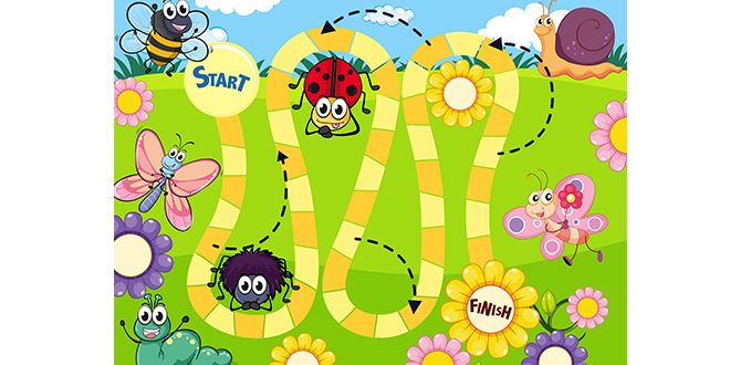 Fun insect board game template