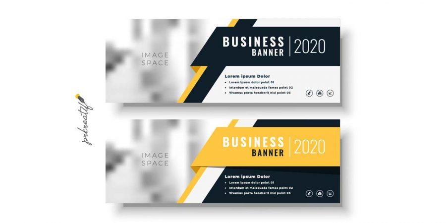 Professional yellow business banners with image space