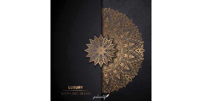Luxury ornamental mandala design background in gold color Vector