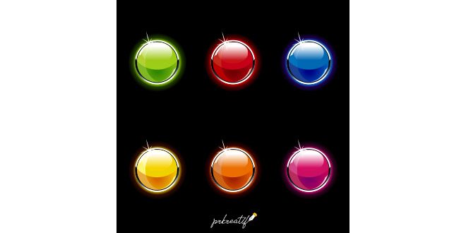 Shiny colorful rounded buttons Vector