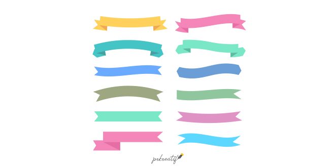 Soft colors ribbons set in different styles Vector