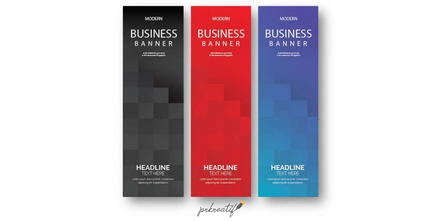 Modern Business Banner with Geometrical cubes  Vector